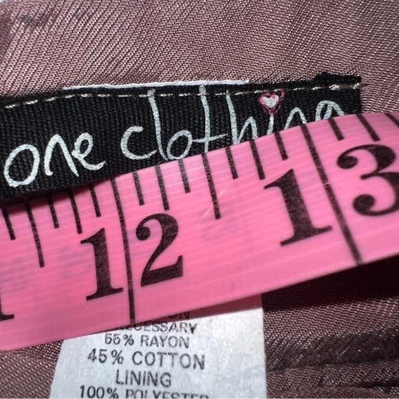 Cotton Blend Mauve Purple A-Line Skirt w/ Sash + Zipper by One Clothing, Medium - Picture 6 of 8